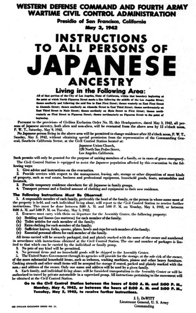 instructions to all persons of japanese ancestry