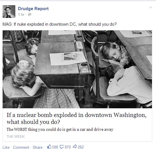 If nuke exploded in downtown DC, what should you do