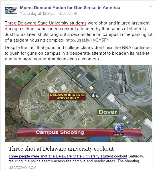 Moms Demand Delaware State University