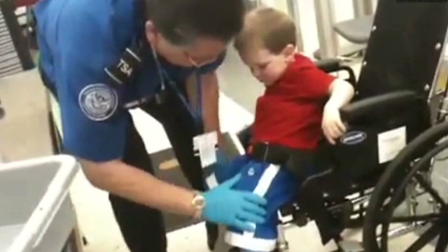 TSA patting down kid